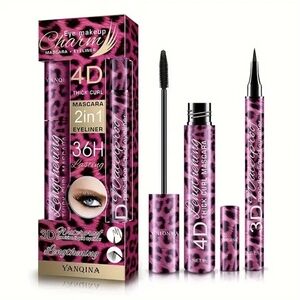 4D Thick Curl Mascara & Eyeliner Set - Vibrant Pink Pack